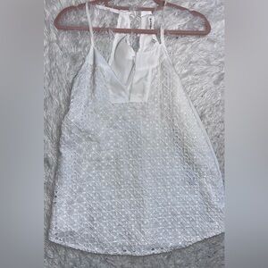 Athleta White Lace Halter Top